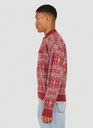 Monogram Knit Polo Shirt in Red