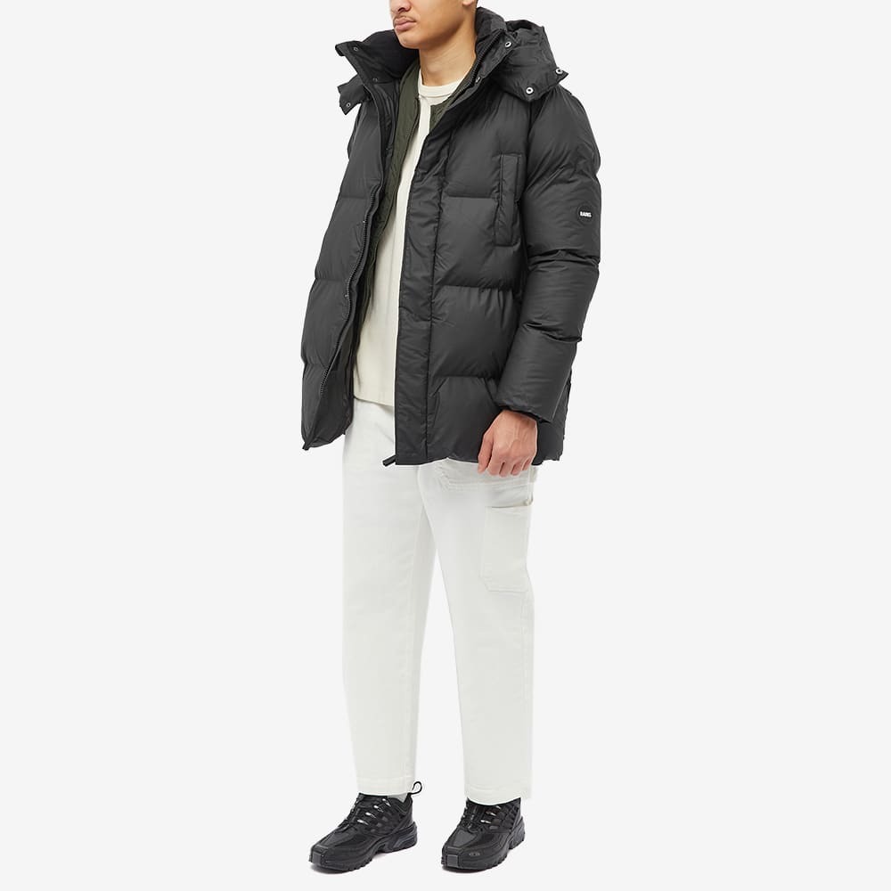 Rains Men's Boxy Puffer Parka Jacket in Black Rains