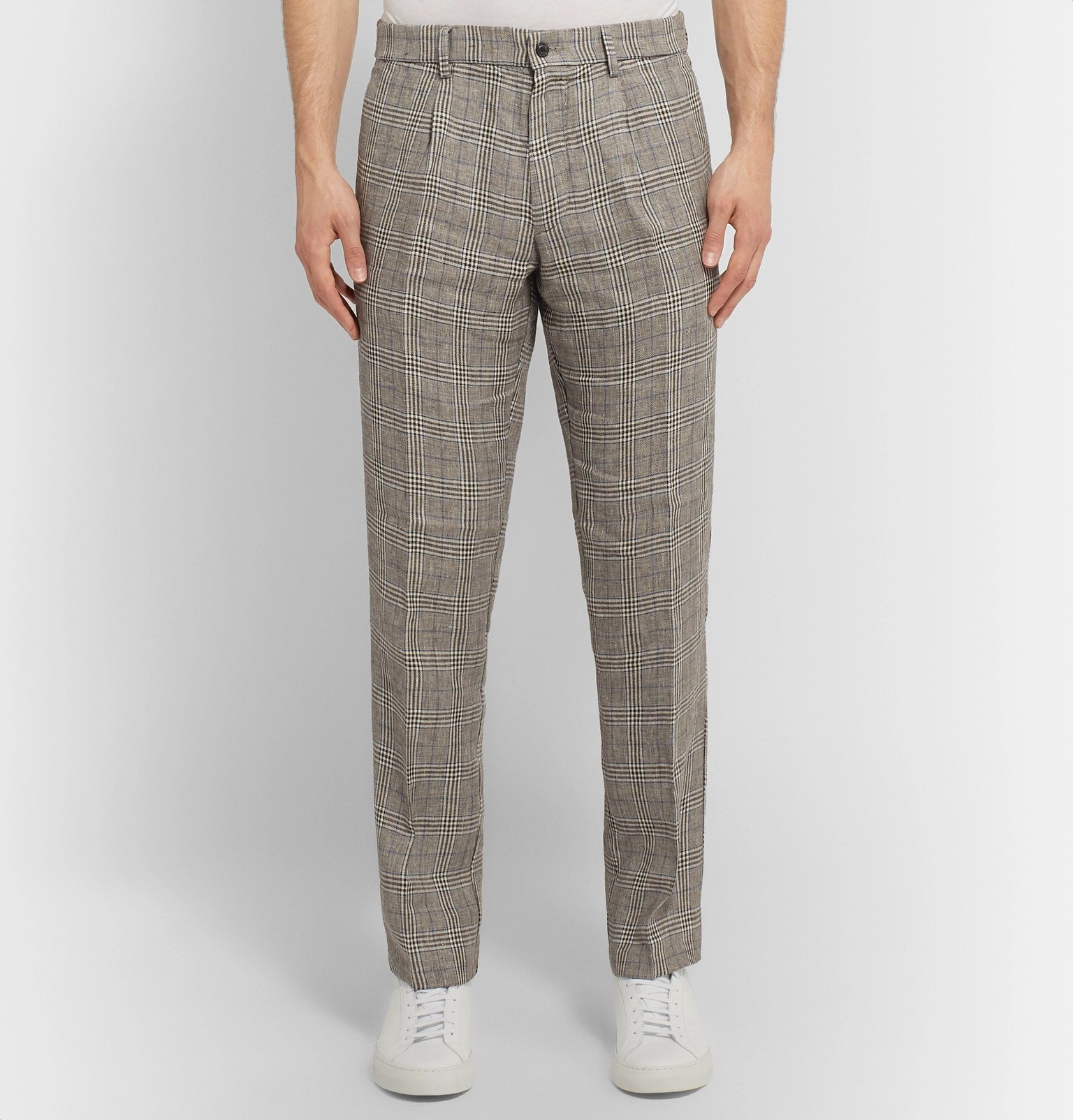 Todd Snyder - Grey Slim-Fit Checked Linen Trousers - Gray Todd Snyder