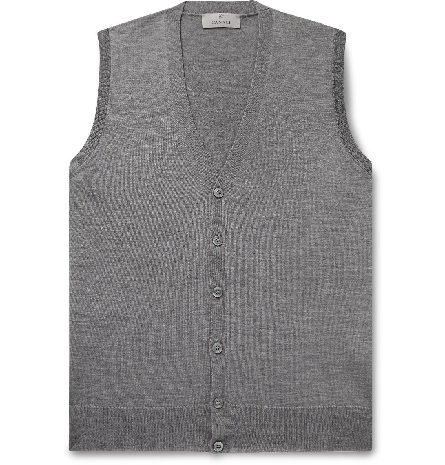 Canali - Merino Wool Sweater Vest - Gray Canali