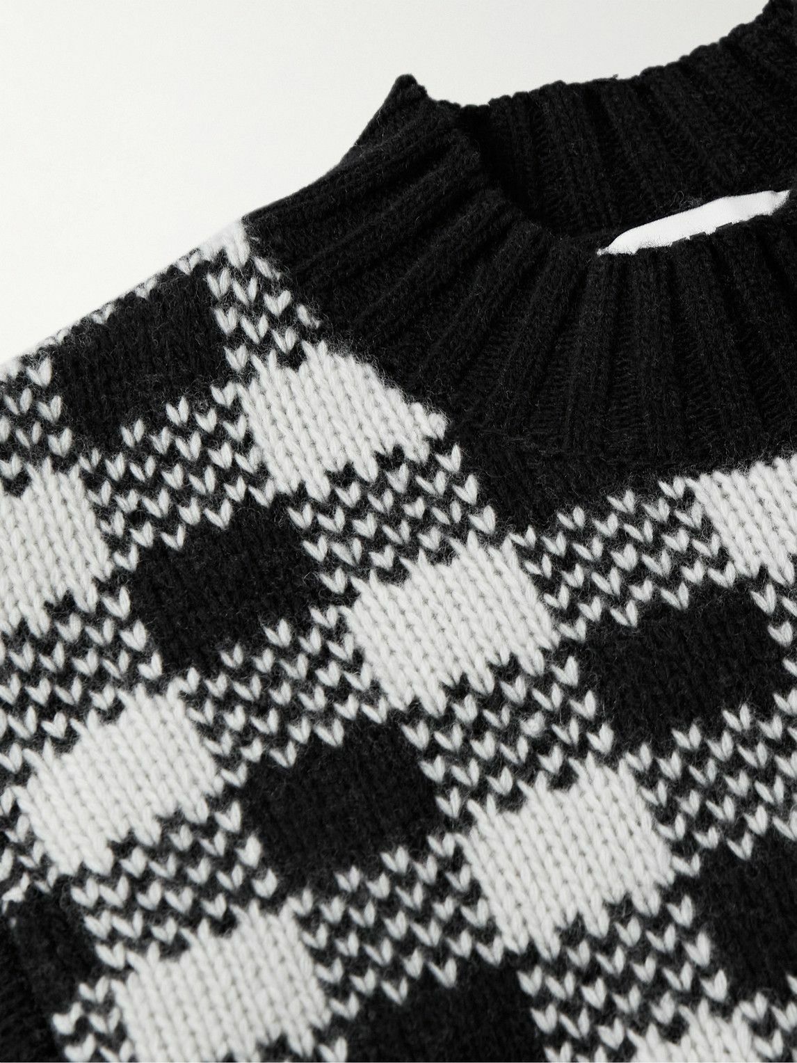 YMC - Bluto Checked Wool-Blend Sweater - Black YMC