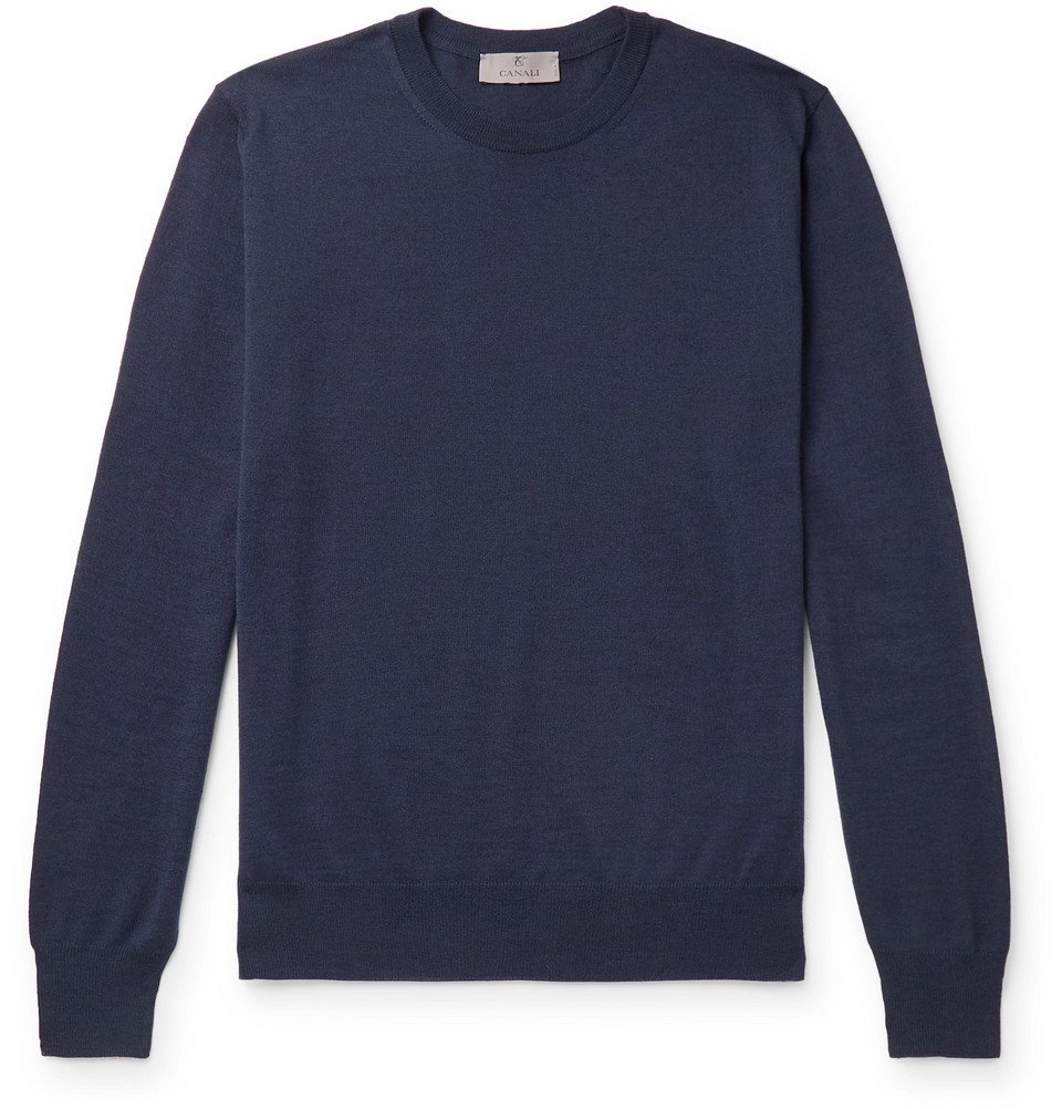 Canali - Merino Wool Sweater - Navy Canali