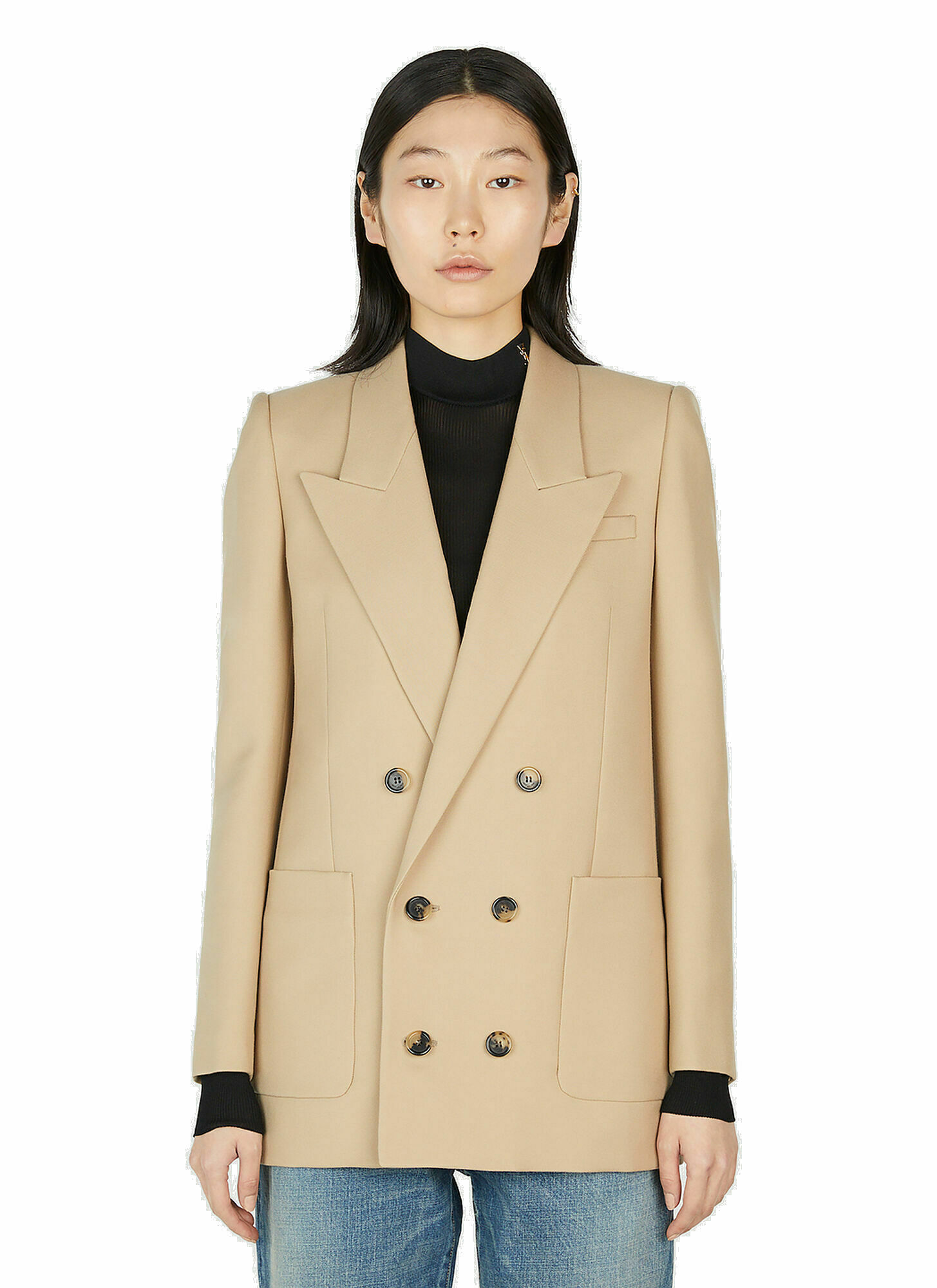 Saint Laurent - Double Breasted Blazer in Beige Saint Laurent