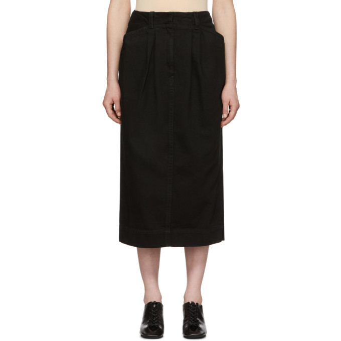 Lemaire Black Denim Baggy Skirt Lemaire