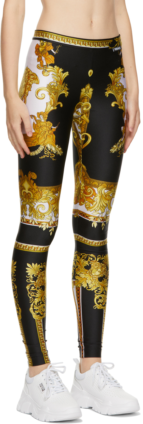 Versace Black Medusa Renaissance Print Leggings Versace