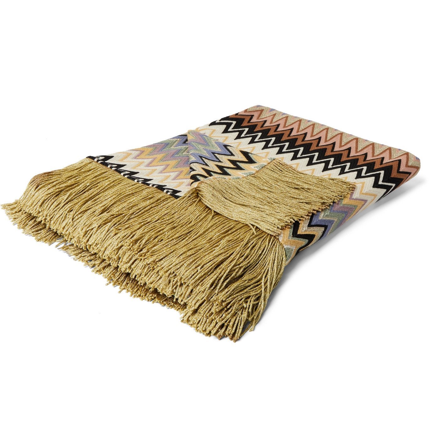 Missoni Home Margot Fringed CrochetKnit Throw Multi Missoni