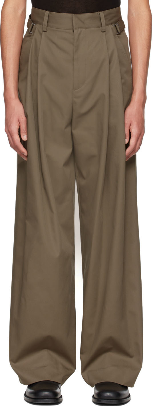 System Brown Polyester Trousers System