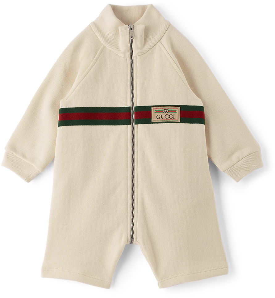 Gucci Baby OffWhite Cotton Romper Gucci