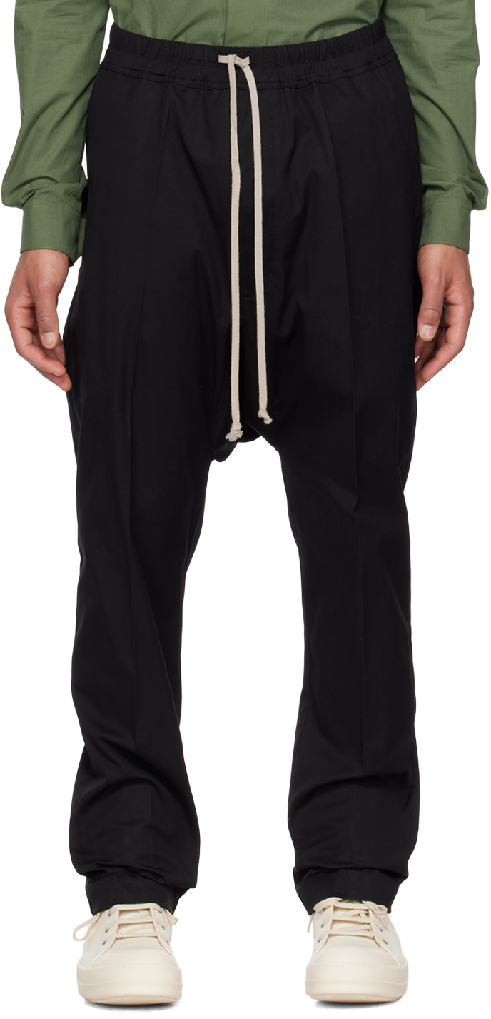 Rick Owens Black Drawstring Trousers