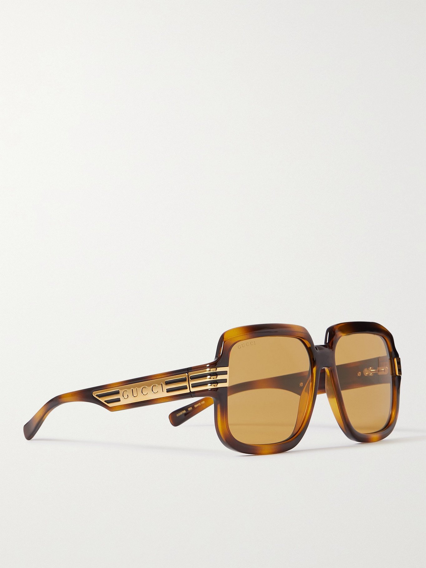 Sympathiek pedaal Weglaten GUCCI - Square-Frame Tortoiseshell Acetate and Gold-Tone Sunglasses Gucci