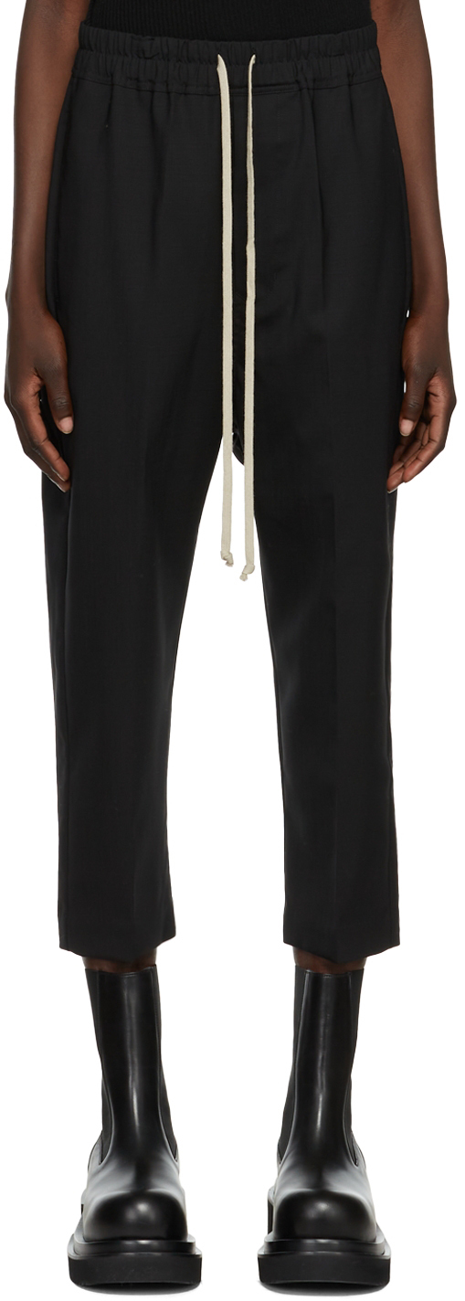 Rick Owens Black Astaires Cropped Lounge Pants