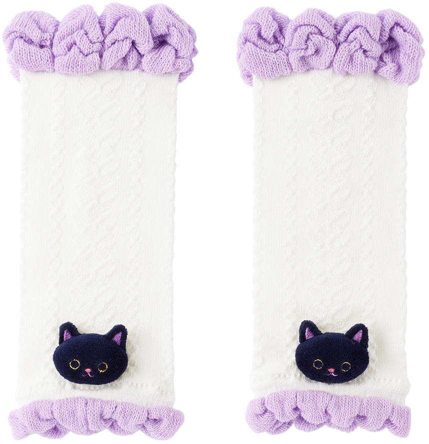 ANNA SUI MINI SSENSE Exclusive Baby Purple Cat Leg Warmers