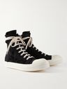 Rick Owens - Distressed Twill High-Top Sneakers - Black