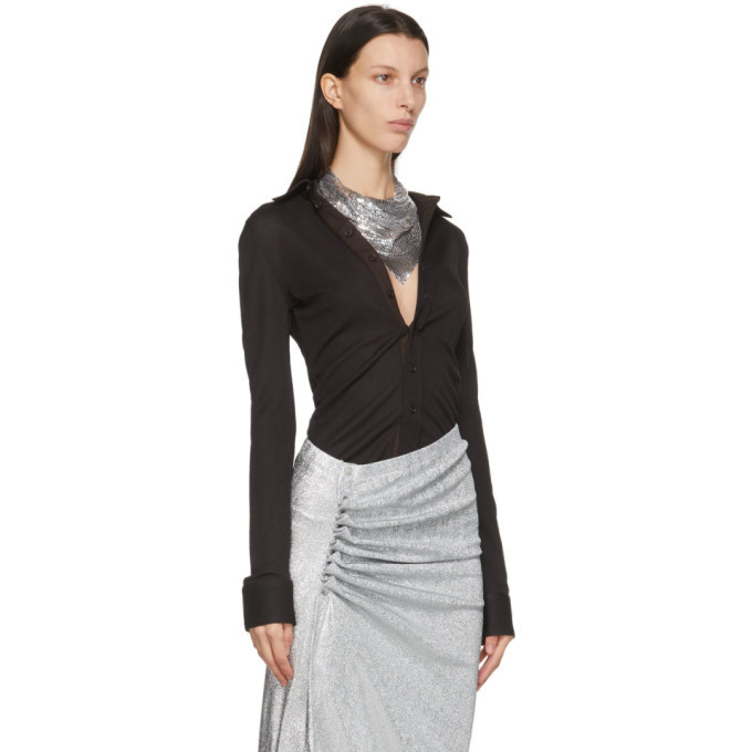 Paco Rabanne Silver Mesh Scarf Necklace 