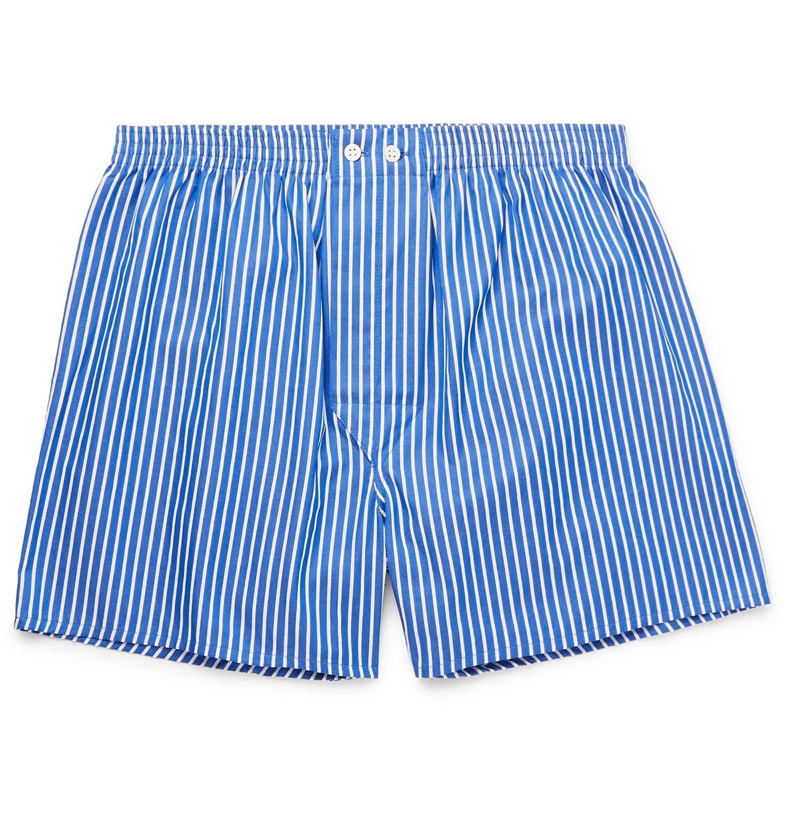Derek Rose - Royal Striped Cotton Boxer Shorts - Blue Derek Rose