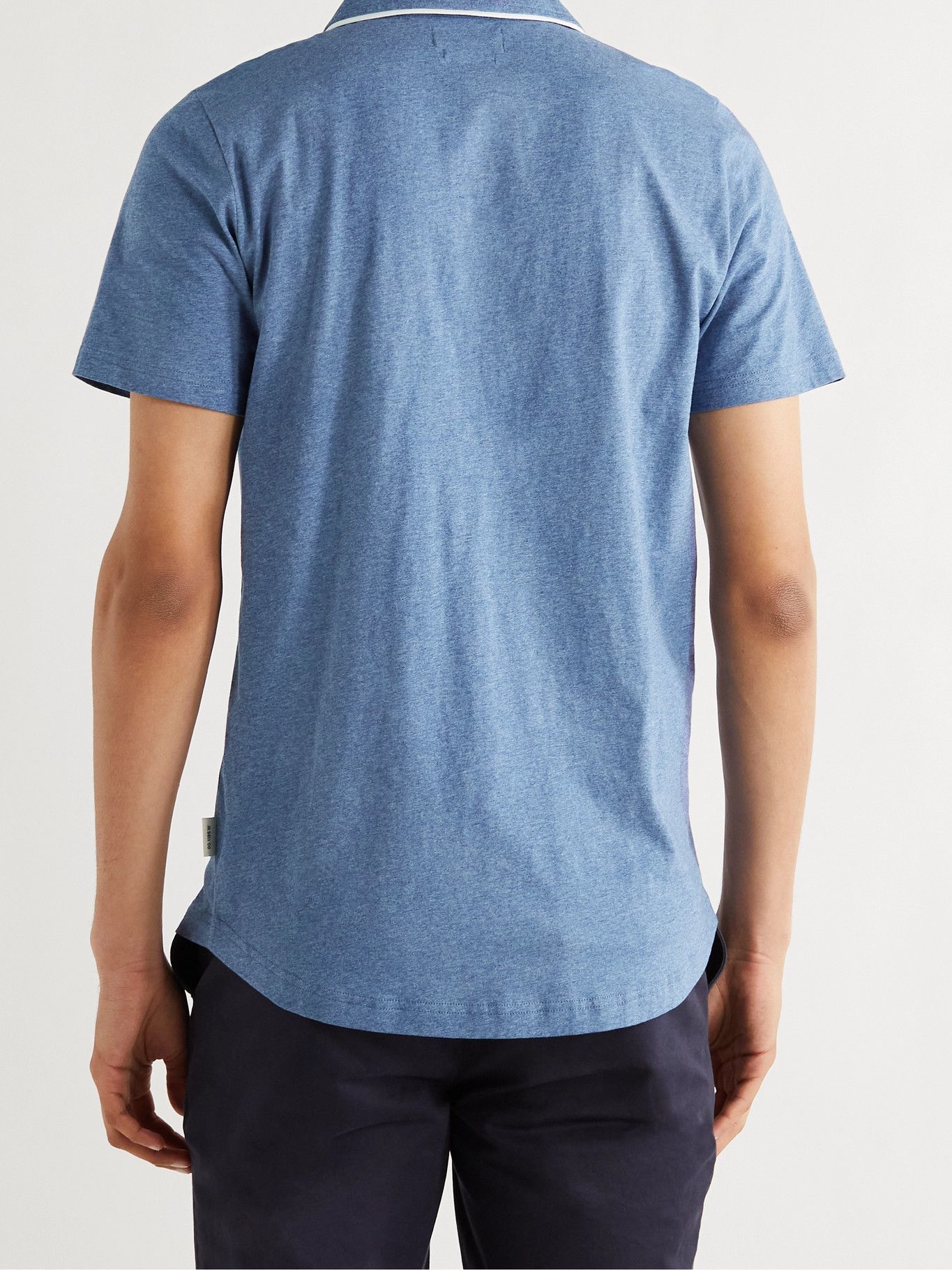 OLIVER SPENCER - Hawthorn Organic Cotton Polo Shirt - Blue