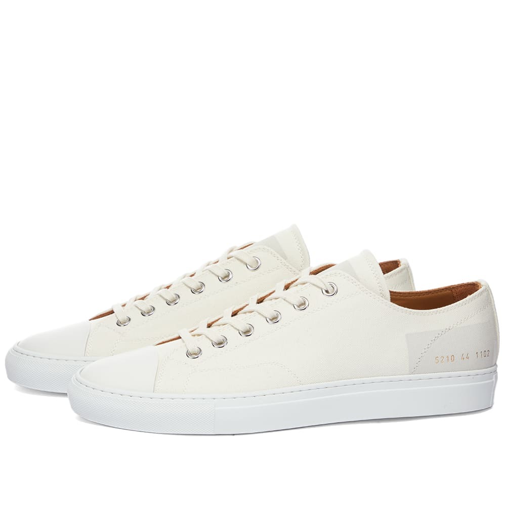 Photo: Common Projects Men's Tournament Low Canvas Sneakers in Off White