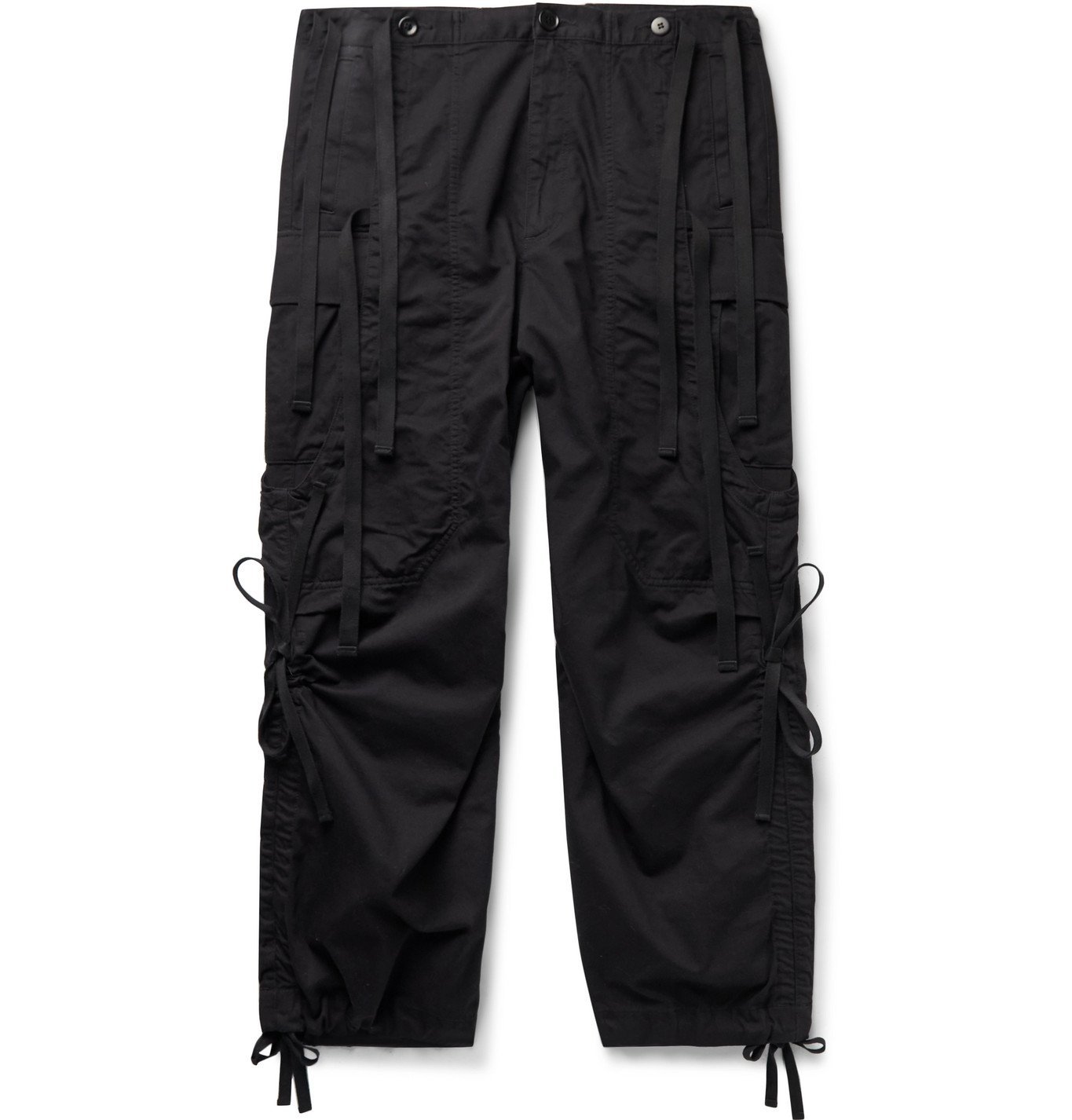 black twill cargo trousers