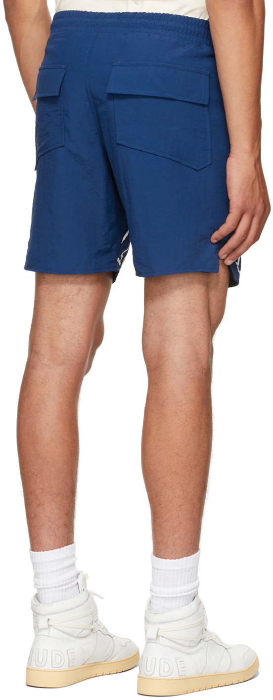 Rhude Blue Logo Shorts Rhude