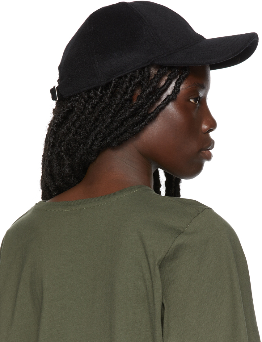 Black Cashmere Double Baseball Cap Toteme