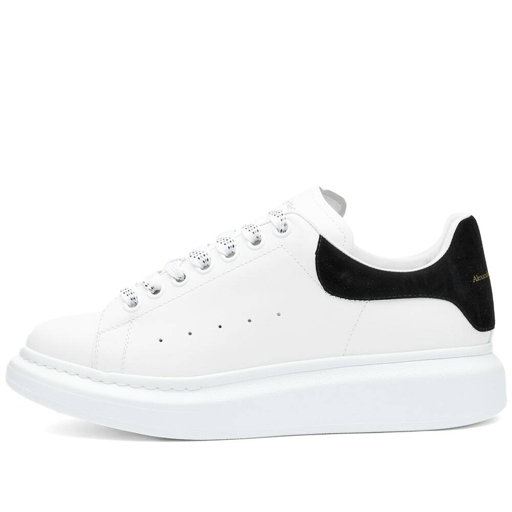 Alexander McQueen Women's Heel Tab Wedge Sole Sneakers in White/Black ...