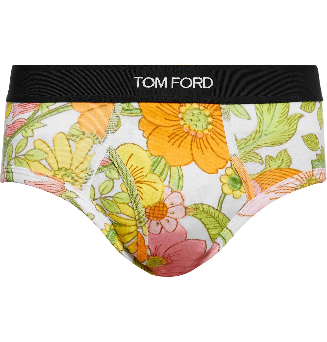 TOM FORD - Floral-Print Stretch-Cotton Jersey Briefs - Pink TOM FORD