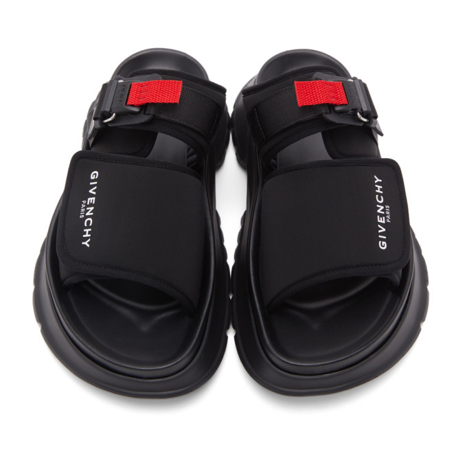 Givenchy Black and Red Neoprene Spectre Sandals Givenchy