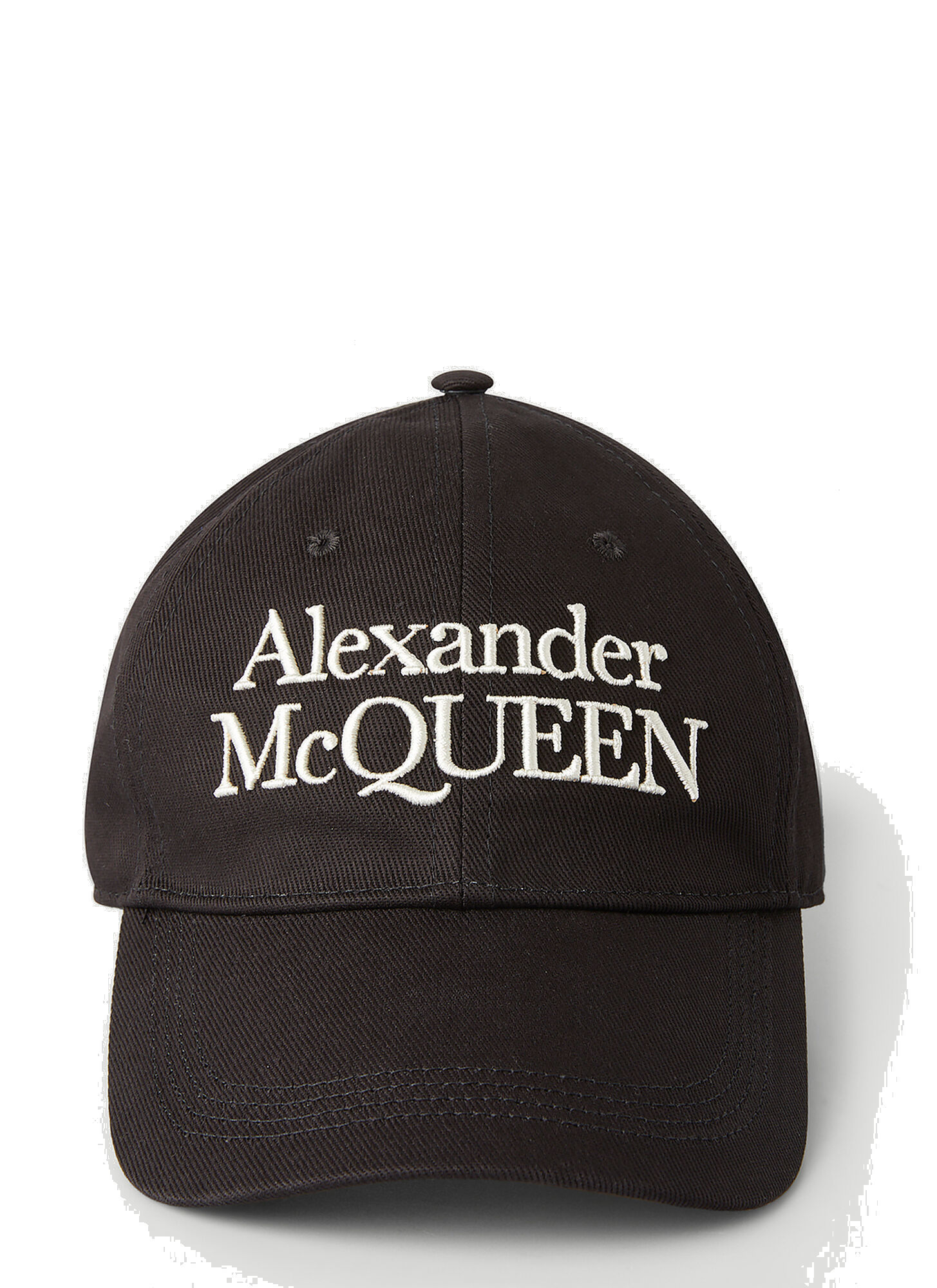 Embroidered Baseball Cap in Black Alexander McQueen