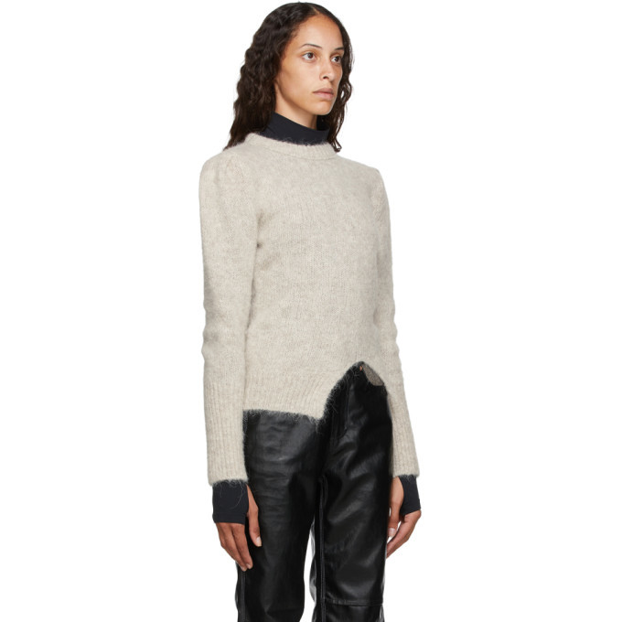 Andersson Bell Beige Alpaca Puff Sleeve 