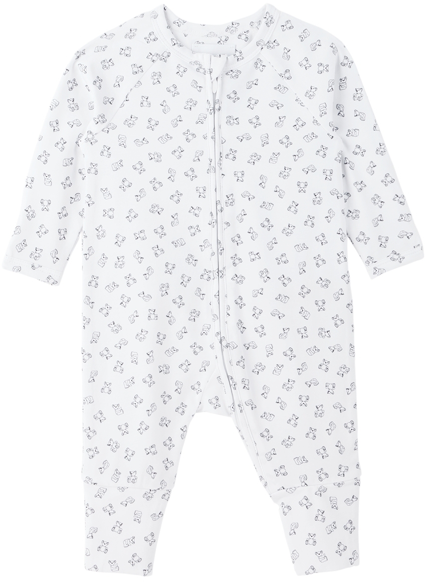 Burberry Baby White Thomas Bear Jumpsuit & Beanie Burberry