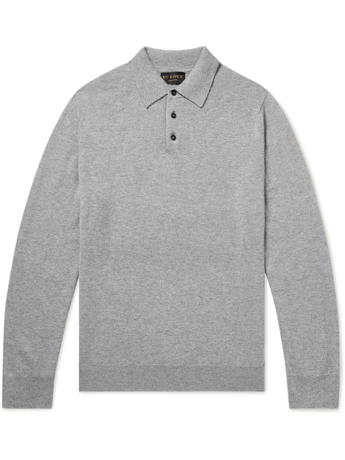 Purdey - Cashmere Polo Shirt - Gray Purdey