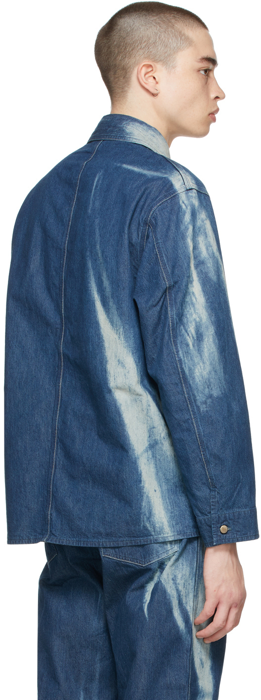 auralee sun fade bleach light denim shirts blouson