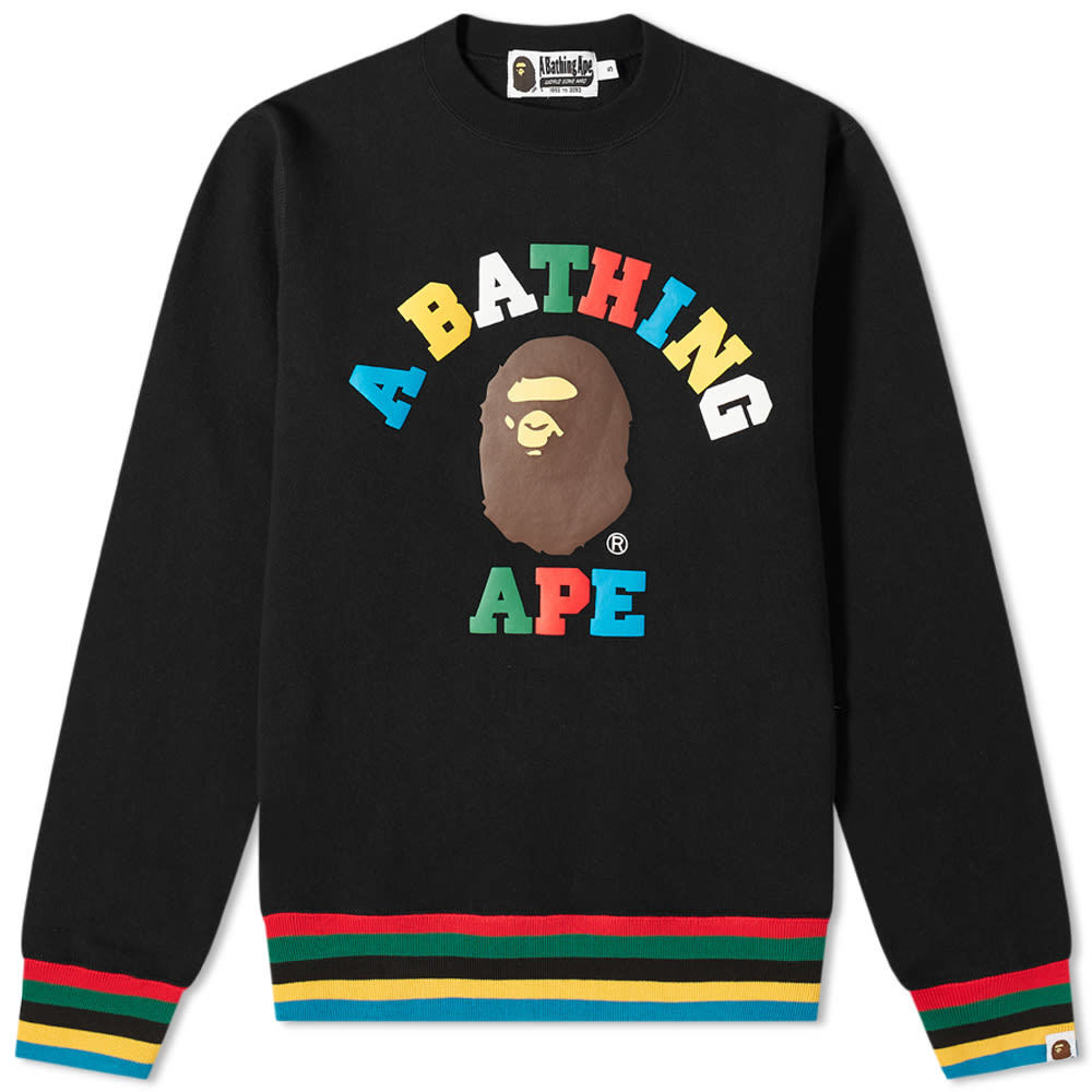 Bathing Ape College Line Rib Crew Sweat 