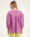 Brooks Brothers Women's Cotton Voile Blouson Eyelet Blouse | Pink