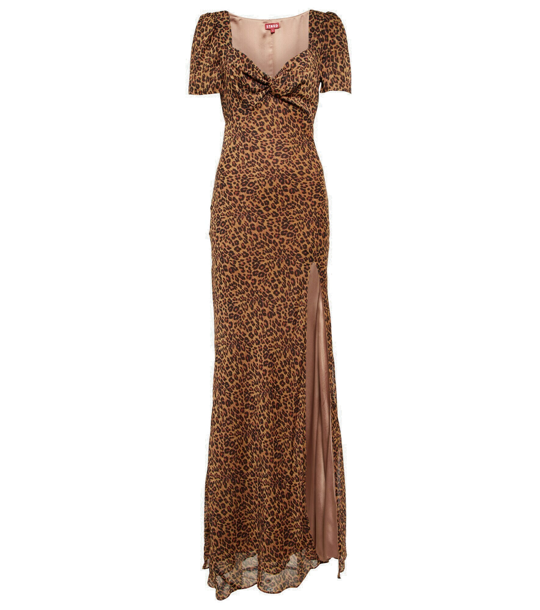 Staud - Lea leopard-print chiffon maxi dress Staud