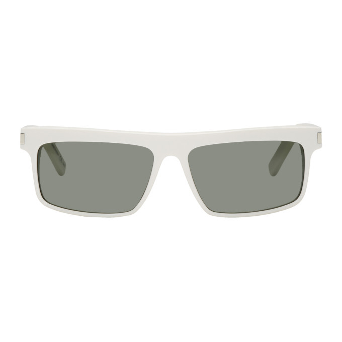 Saint Laurent White Rectangular Sunglasses Saint Laurent