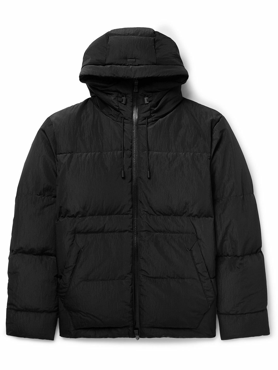 Photo: Herno Laminar - Quilted Crinkled-Shell Hooded Down Jacket - Black