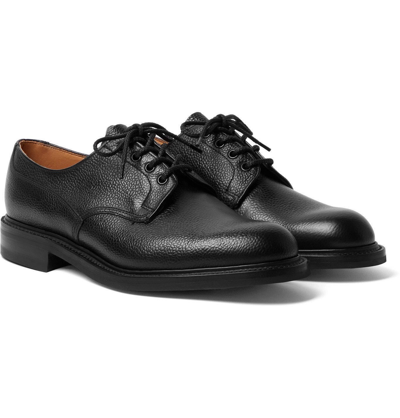 George Cleverley - Archie II Textured-Leather Derby Shoes - Black ...