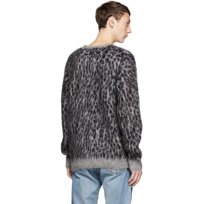Purple Mohair Leopard Sweater Needles