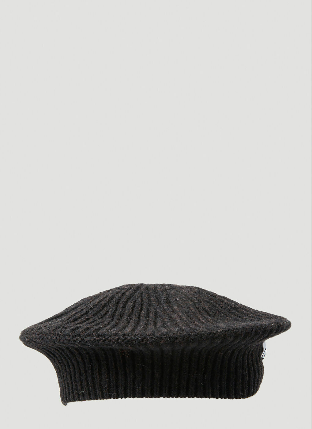 Structured Rib Beret in Black GANNI