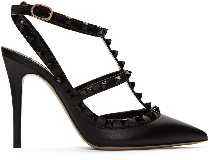 valentino rockstud heels black patent