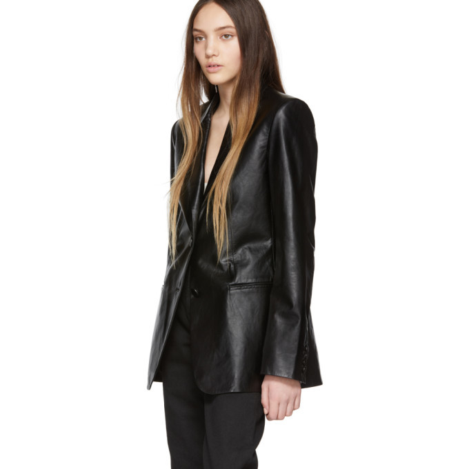 helmut lang leather blazer