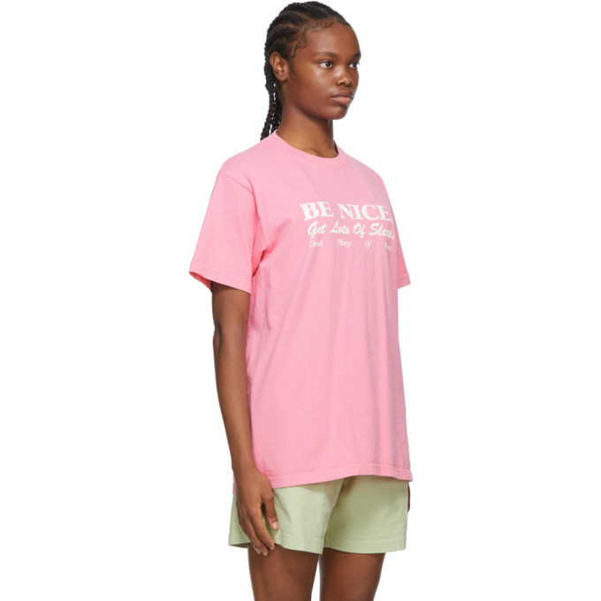 Sporty and Rich Pink Be Nice T-Shirt Sporty and Rich