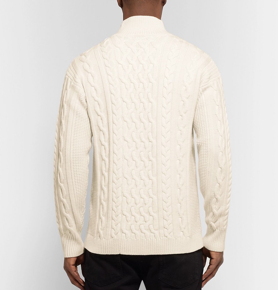 Dunhill - Cable-Knit Merino Wool Mock-Neck Sweater - Men - Cream Dunhill