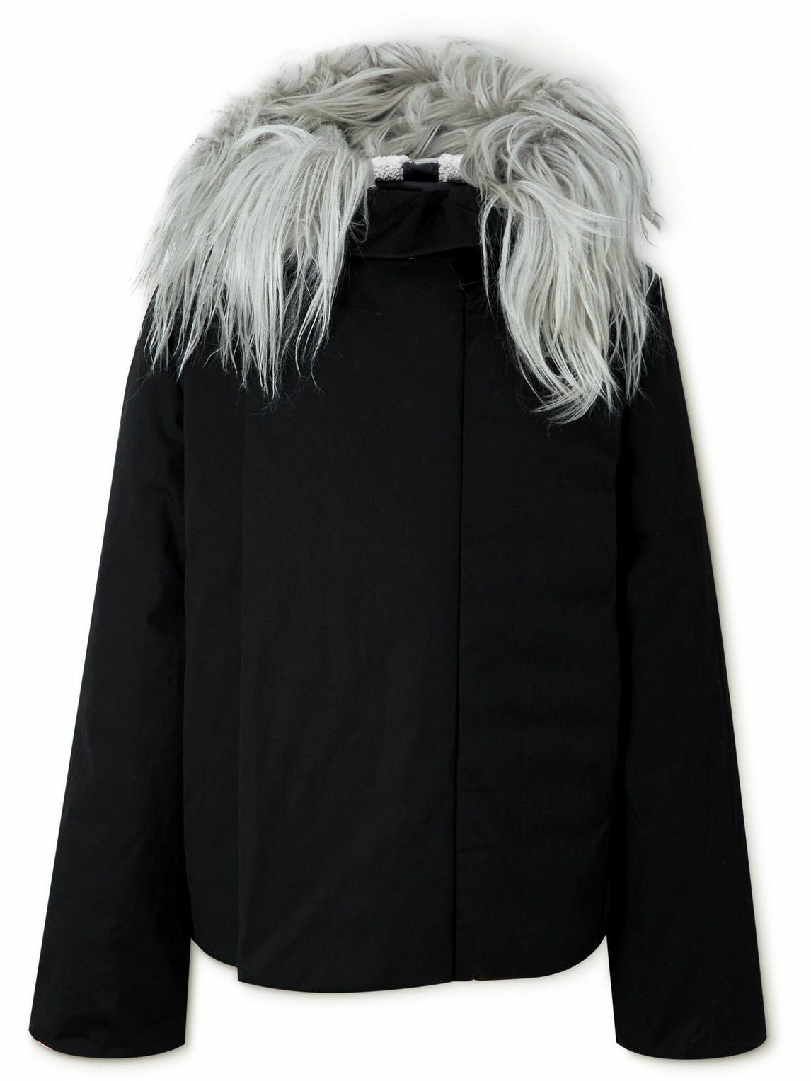 Photo: Rick Owens - Cotton-Blend Canvas and Shearling Hooded Parka - Black