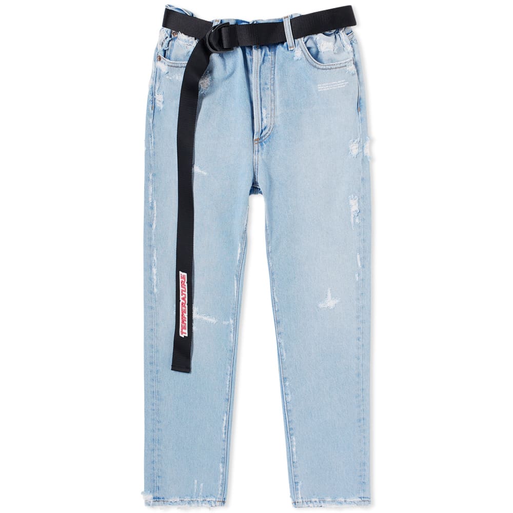 off white low crotch jeans