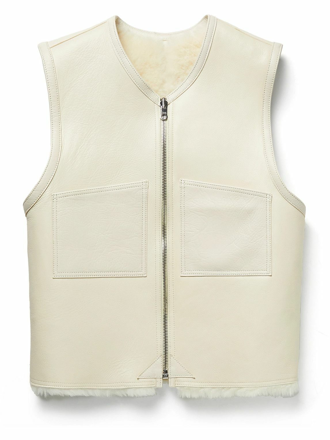 Photo: Our Legacy - Reversible Shearling and Leather Vest - Neutrals