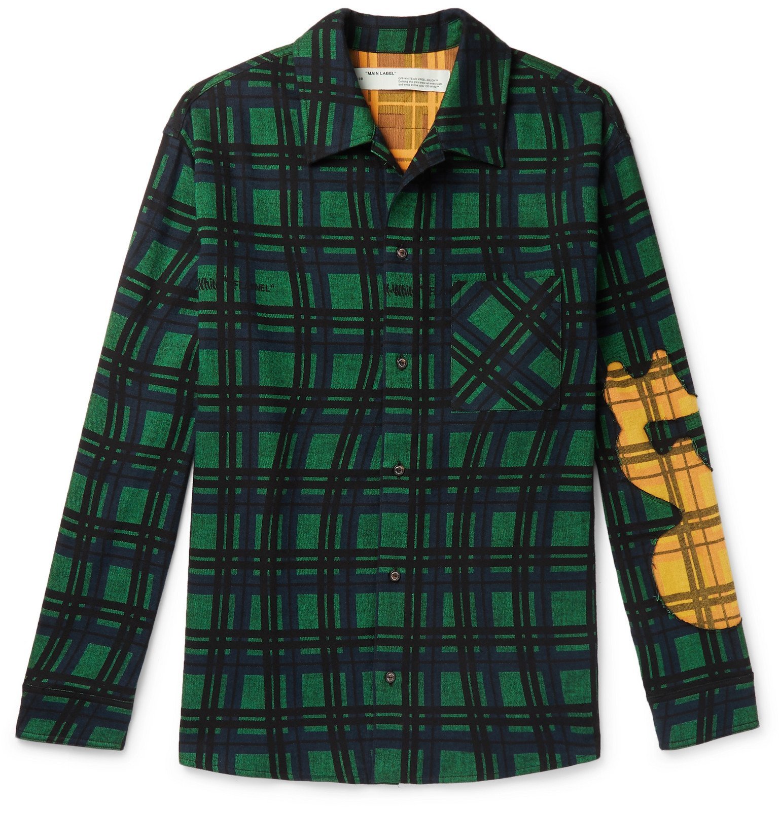 off white green flannel