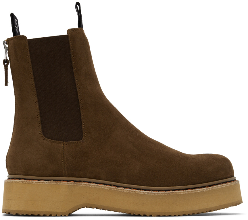 Photo: R13 Brown Single Stack Chelsea Boots