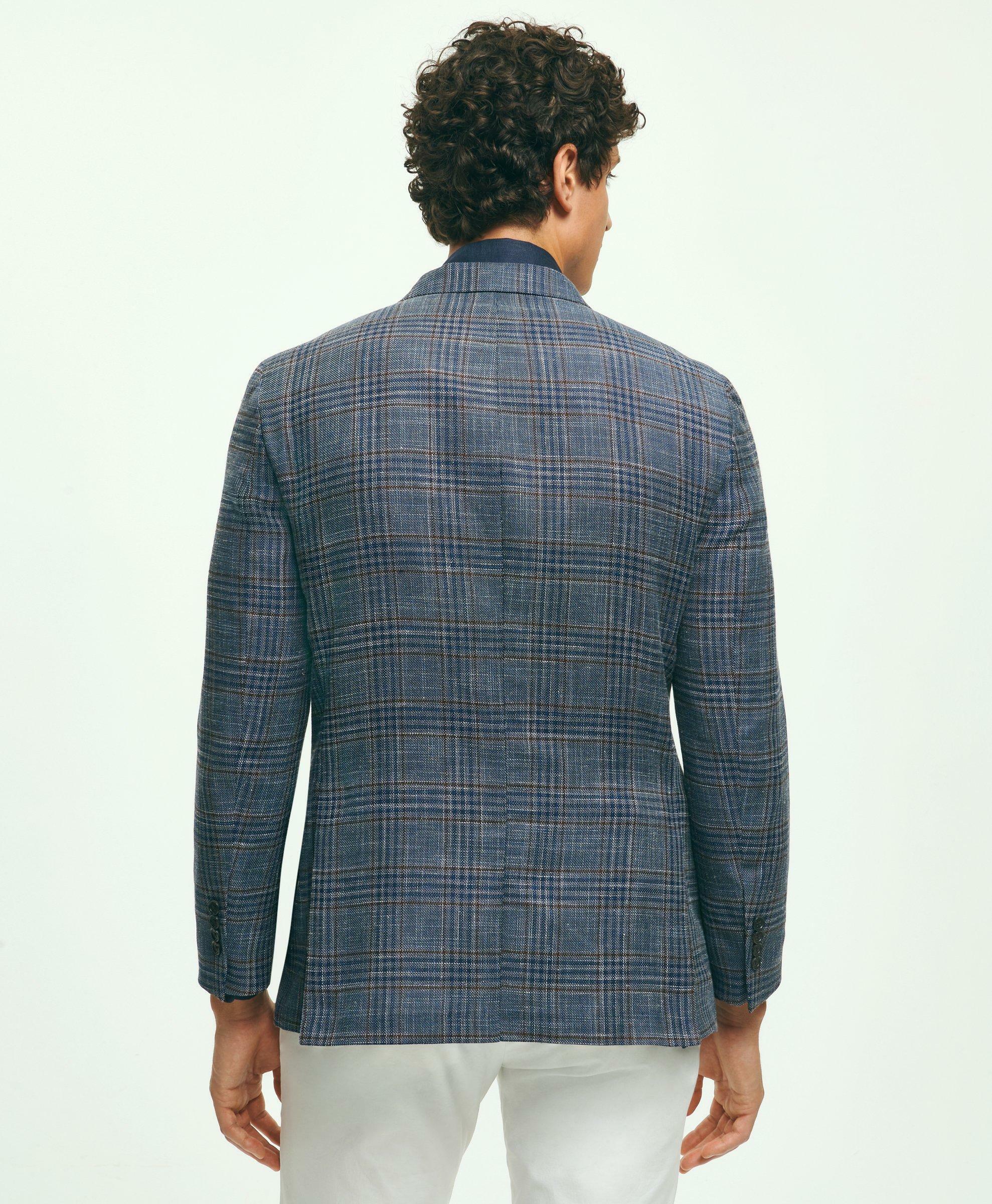 Brooks Brothers Men's Milano Slim-Fit Hopsack Check Sport Coat | Blue